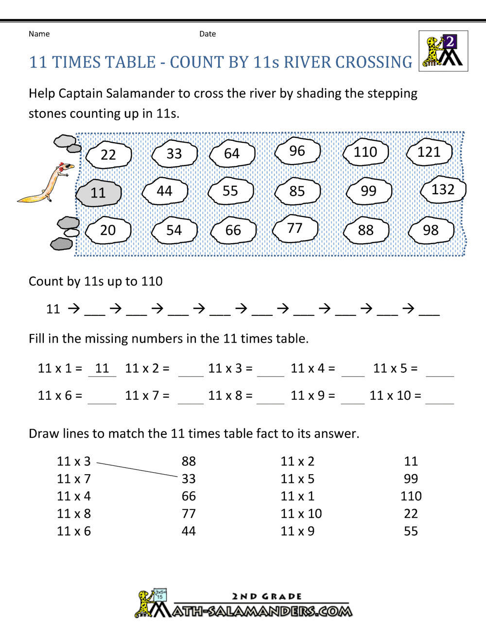 TABUADA - MATH TABLE - MULTIPLICATION - ( 11 X ) . Quiz