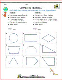 geometry worksheets printable geometry riddles 3
