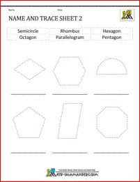 geometry worksheets printable name and trace 2