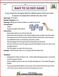 math games using dice race to 10 dice game