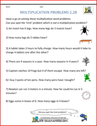 Multiplication Word Problem 2nd Grade Image
