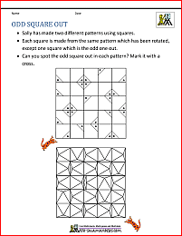 math problems printable odd square out