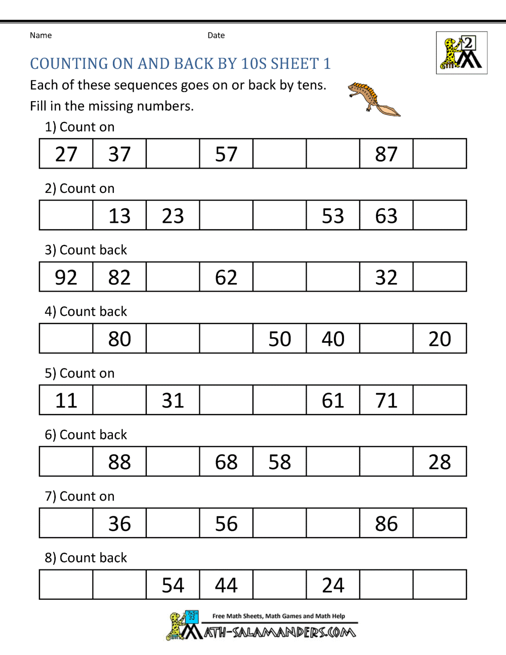 count-by-tens-worksheets