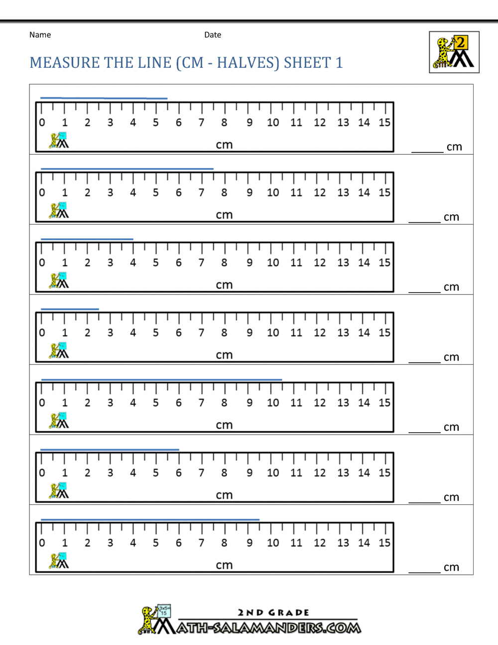 Measurement Math Worksheets - Measuring Length