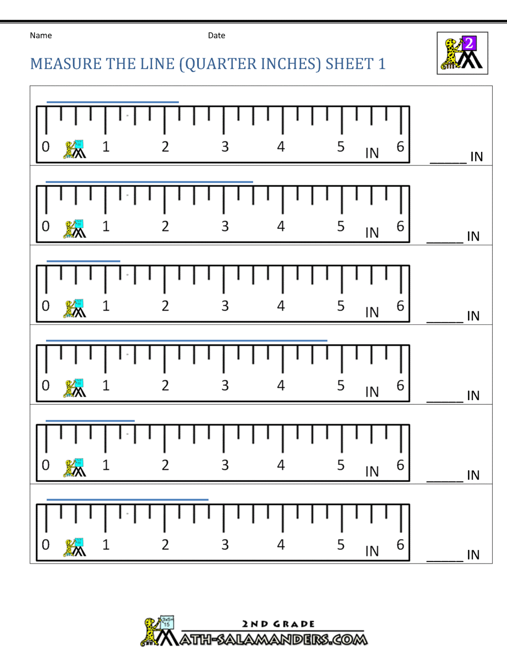 Using A Ruler To Measure Inches Worksheet