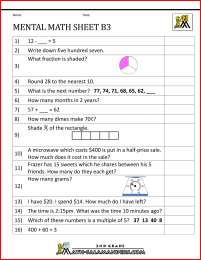 mental math test 2nd b3