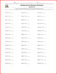 multiplication division worksheets random example image