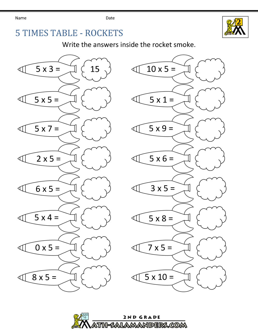 Multiplication Worksheet Activity 5