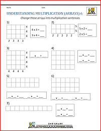 multiplication practice worksheets understanding multiplication arrays 6