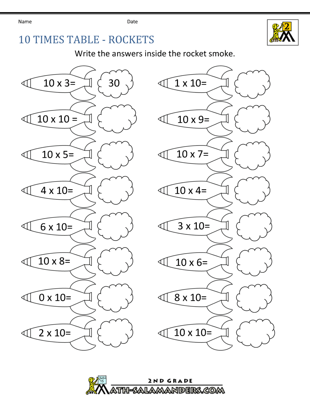 Multiplication 2 5 10 Worksheets