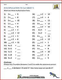 multiplication to 5x5 5