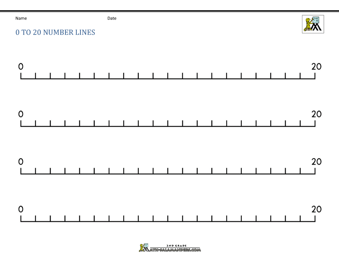 Number Line 0 to 20