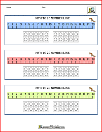 number line tens frame 0 to 20 1a