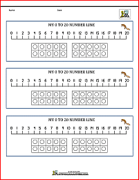 number line tens frame 0 to 20 1b