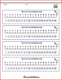 number line track 0 to 20 1b