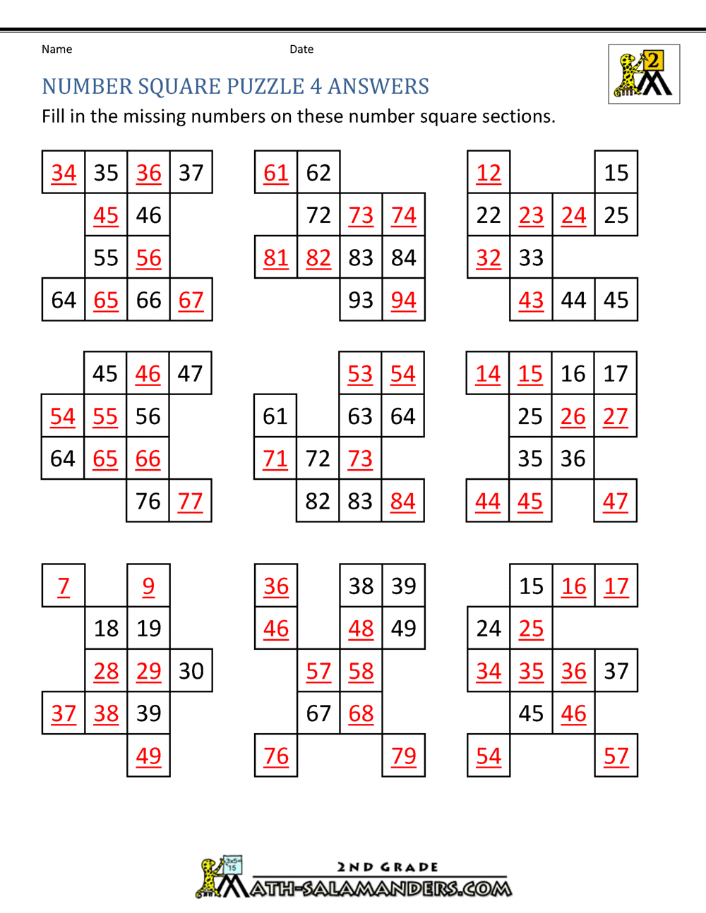 Number Square Puzzles