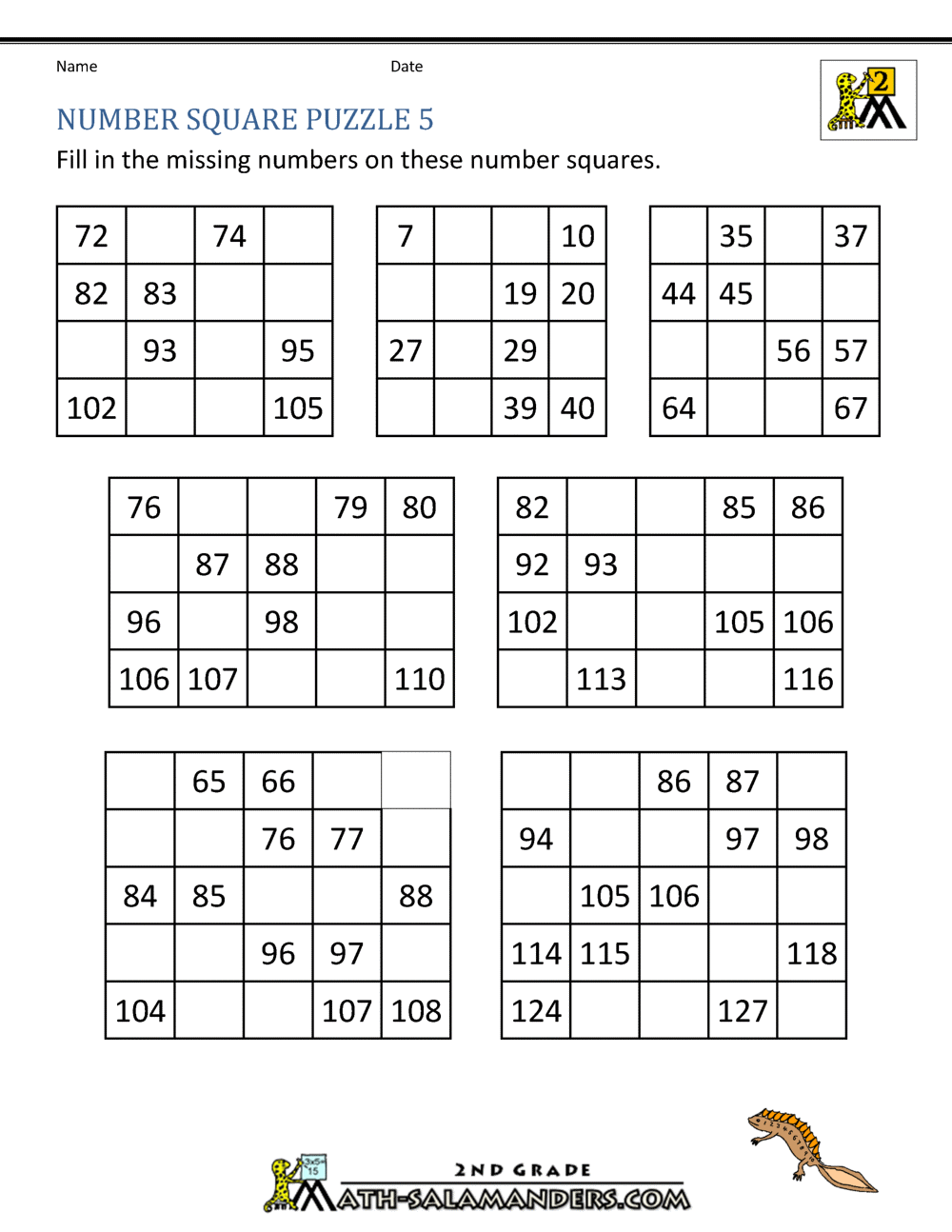 worksheet-square-numbers