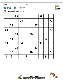 number square worksheets 100 square worksheet 5