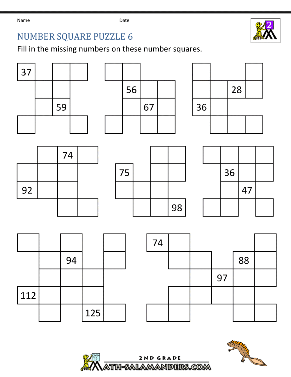 Grade 4 Maths Resources 112 Square Numbers Printable Worksheets Squares Of Numbers From 0 To 9 