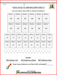 place value activity balloons up to hundreds 6