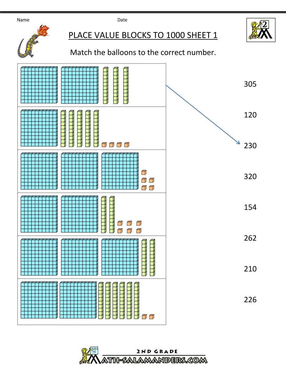 worksheet Place Value Blocks place value blocks with 3 digit number using to 1000 sheet 1