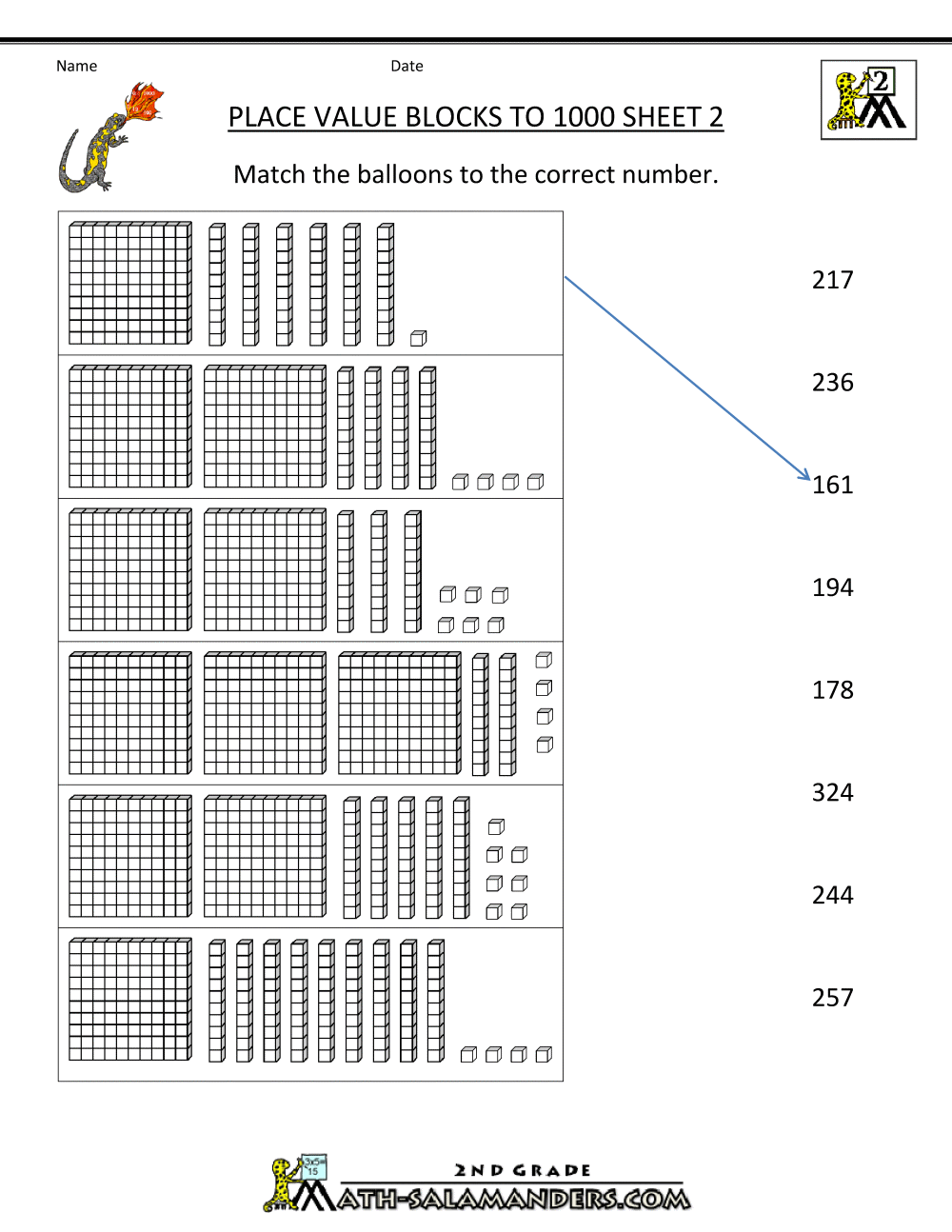 Place Value Blocks with 3 digit number