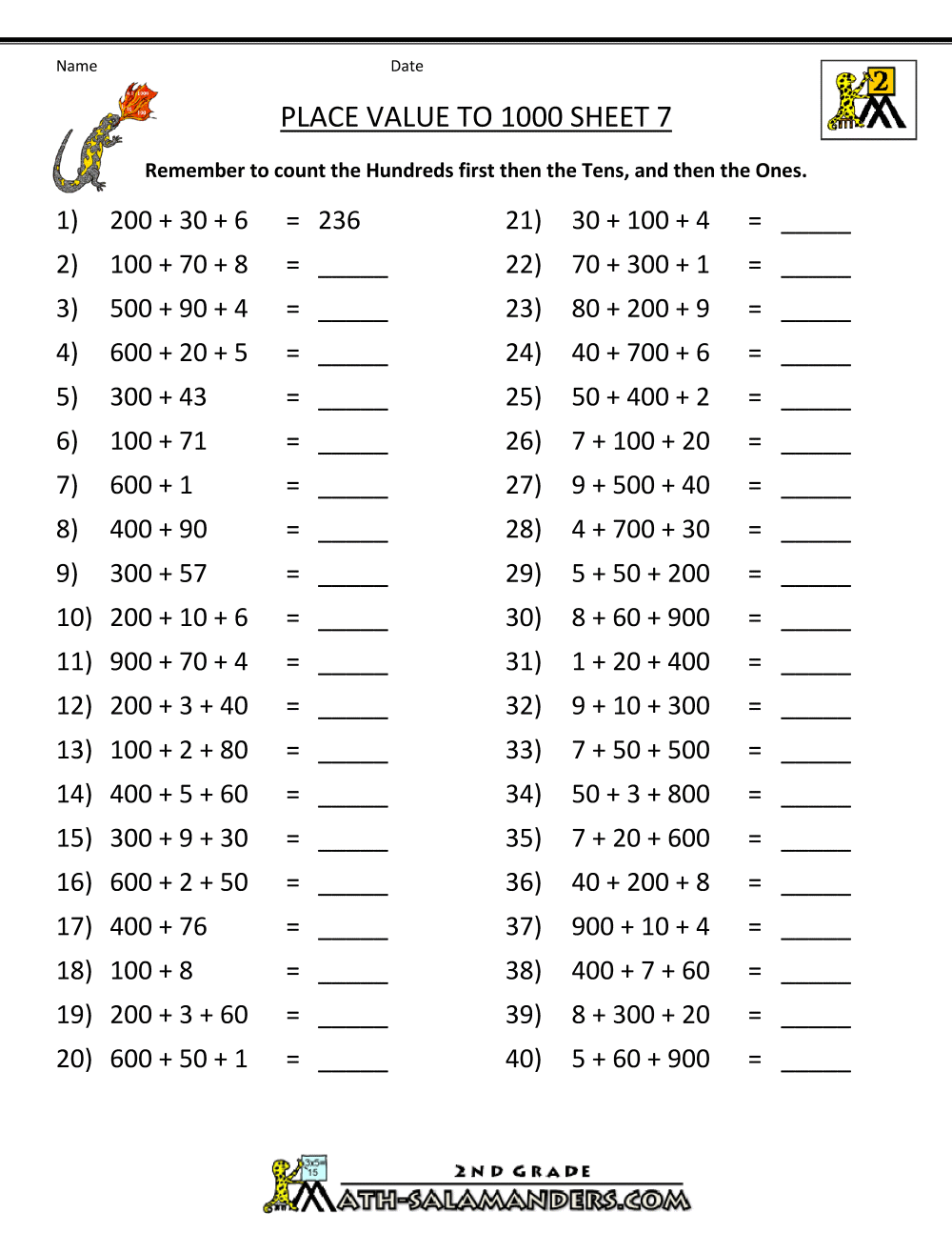 Blank Place Value Chart Pdf