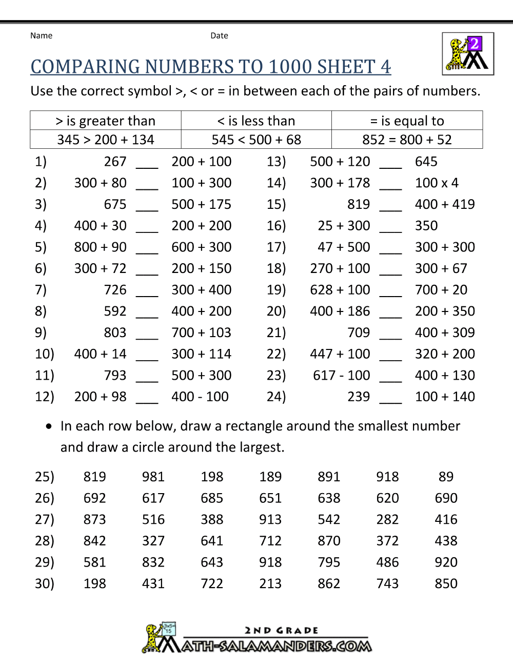 place-value-to-1000-worksheets