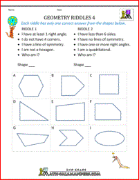 free geometry worksheets 2nd grade geometry riddles