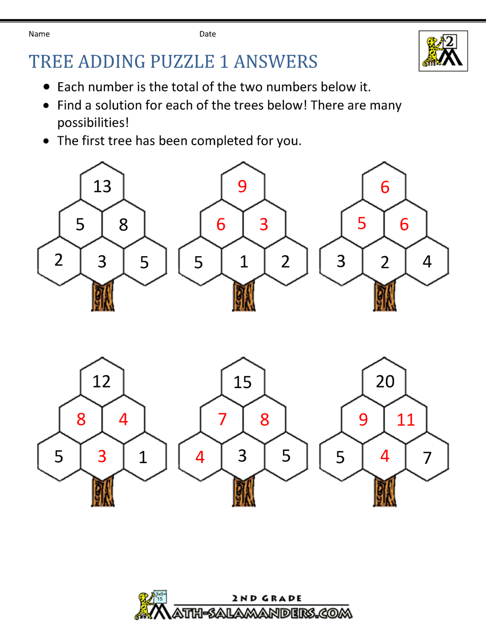 Free Math Puzzles Addition And Subtraction