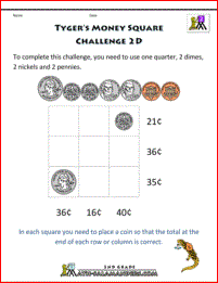 printable money challenges tygers money square 2d