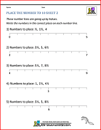 printable number line place the number to 10 2
