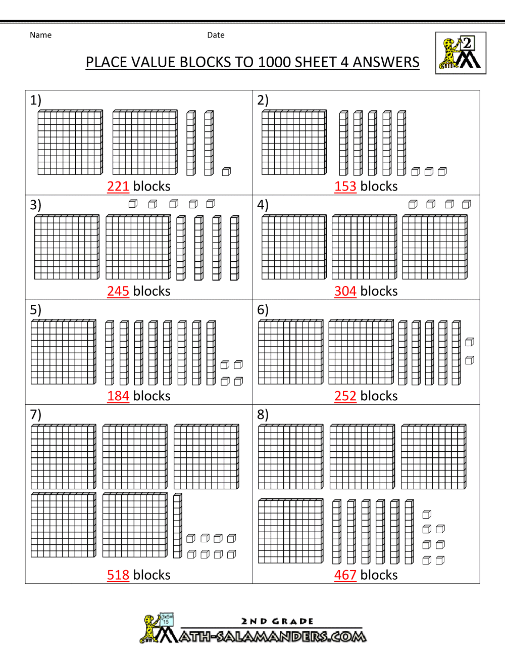 Place Value Blocks with 3 digit number