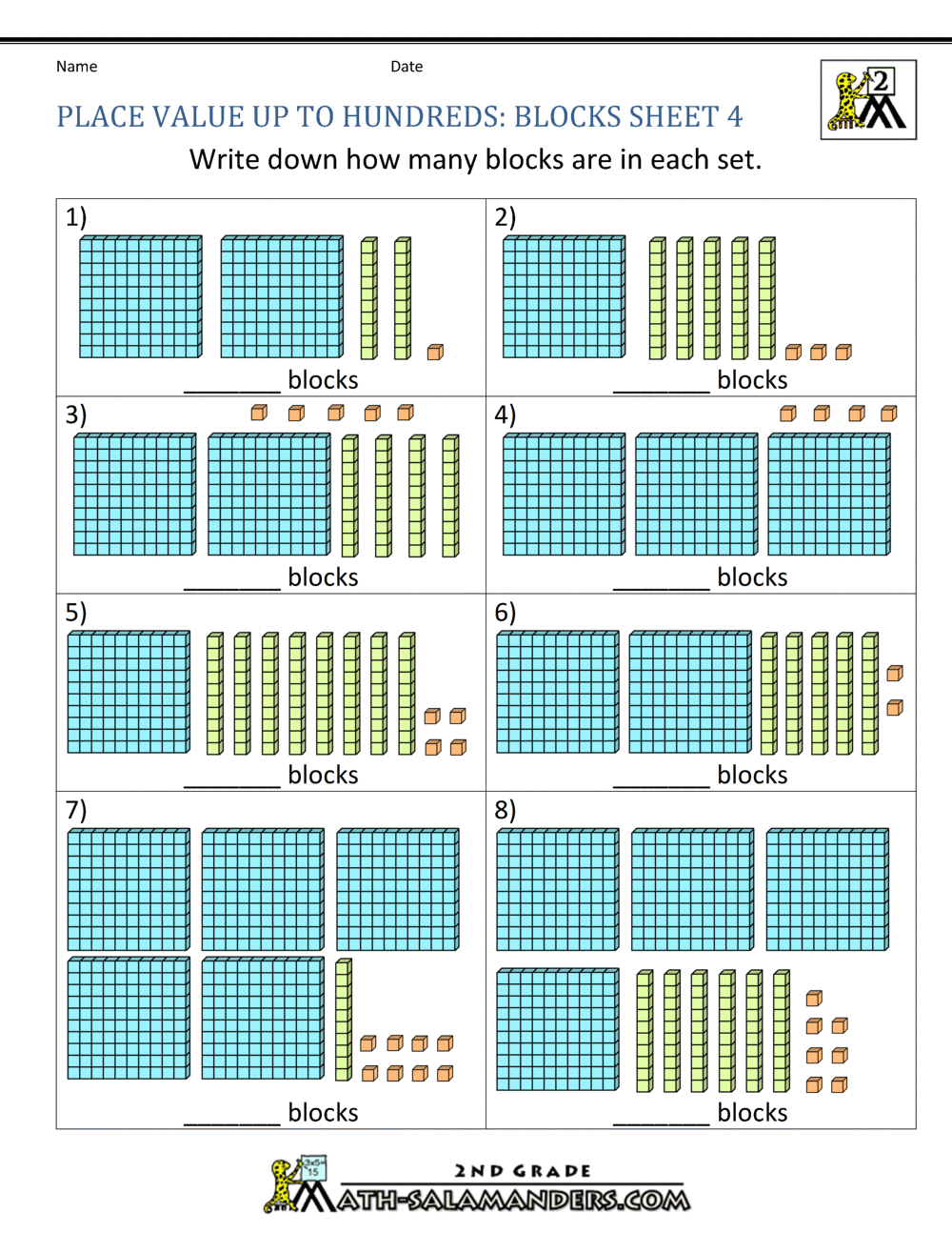 place value blocks with 3 digit number