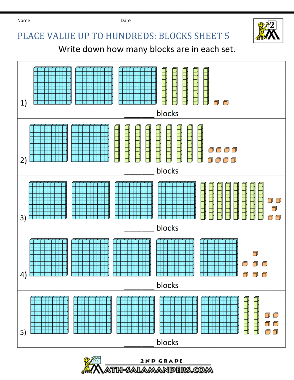 2nd Grade Place Value Chart Printable