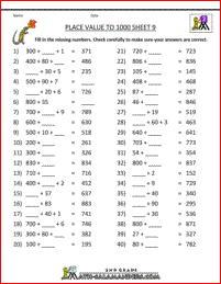 second grade place value to 1000 9