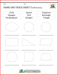 shape tracing worksheets name and trace 3uk