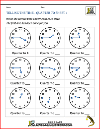 telling time clock telling the time quarter to 1