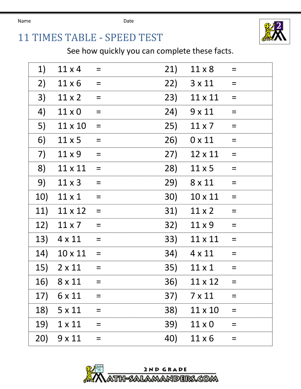 11-times-table