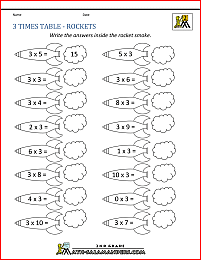 times tables worksheet 3 times table rockets