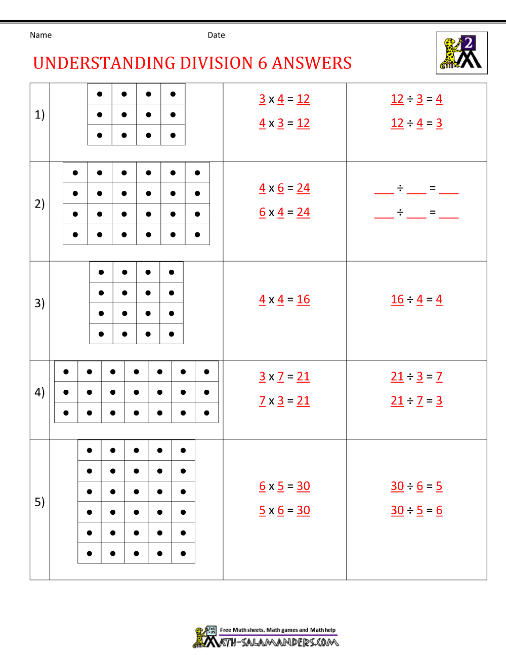division-arrays-worksheets