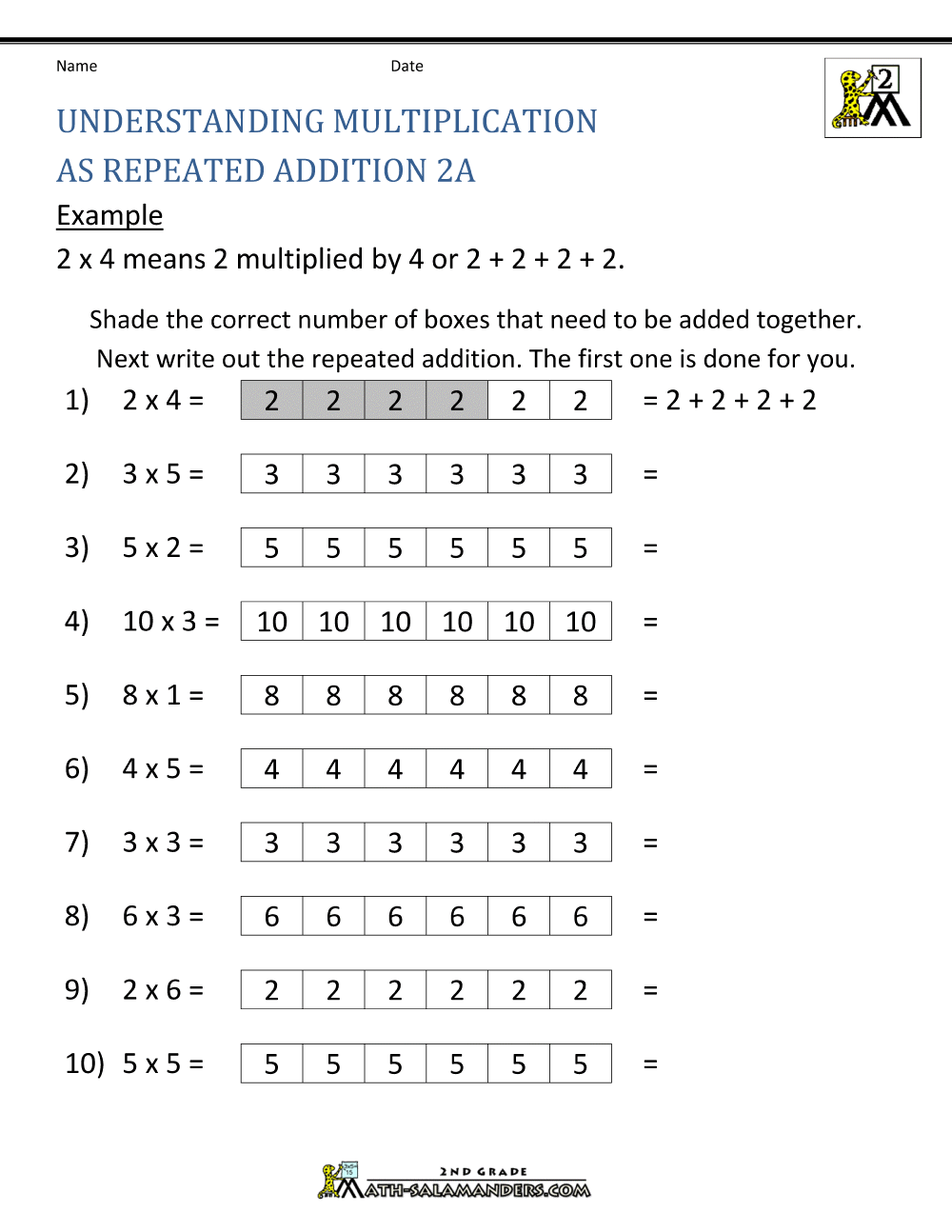 Teaching Basic Multiplication Worksheets