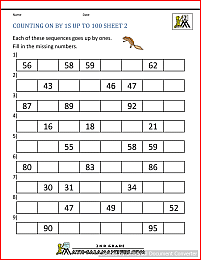 1st grade math worksheets count on by 1s 2