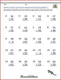 2 digit addition with regrouping ones 2