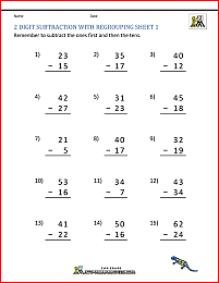 2 digit subtraction with regrouping 1