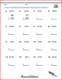 2 digit subtraction without regrouping 5