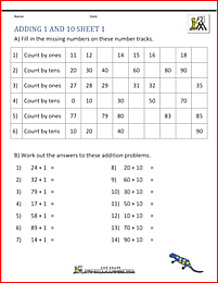 2nd grade adding 1 and 10 1