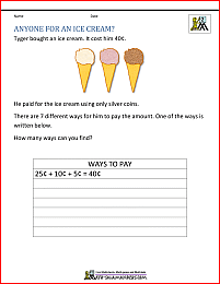 2nd grade math challenges anyone for an ice cream