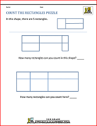 2nd grade math puzzles count the rectangles puzzle