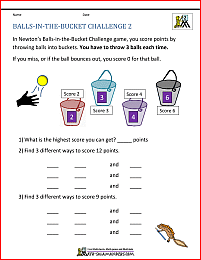 2nd grade math word problems balls in the bucket challenge 2